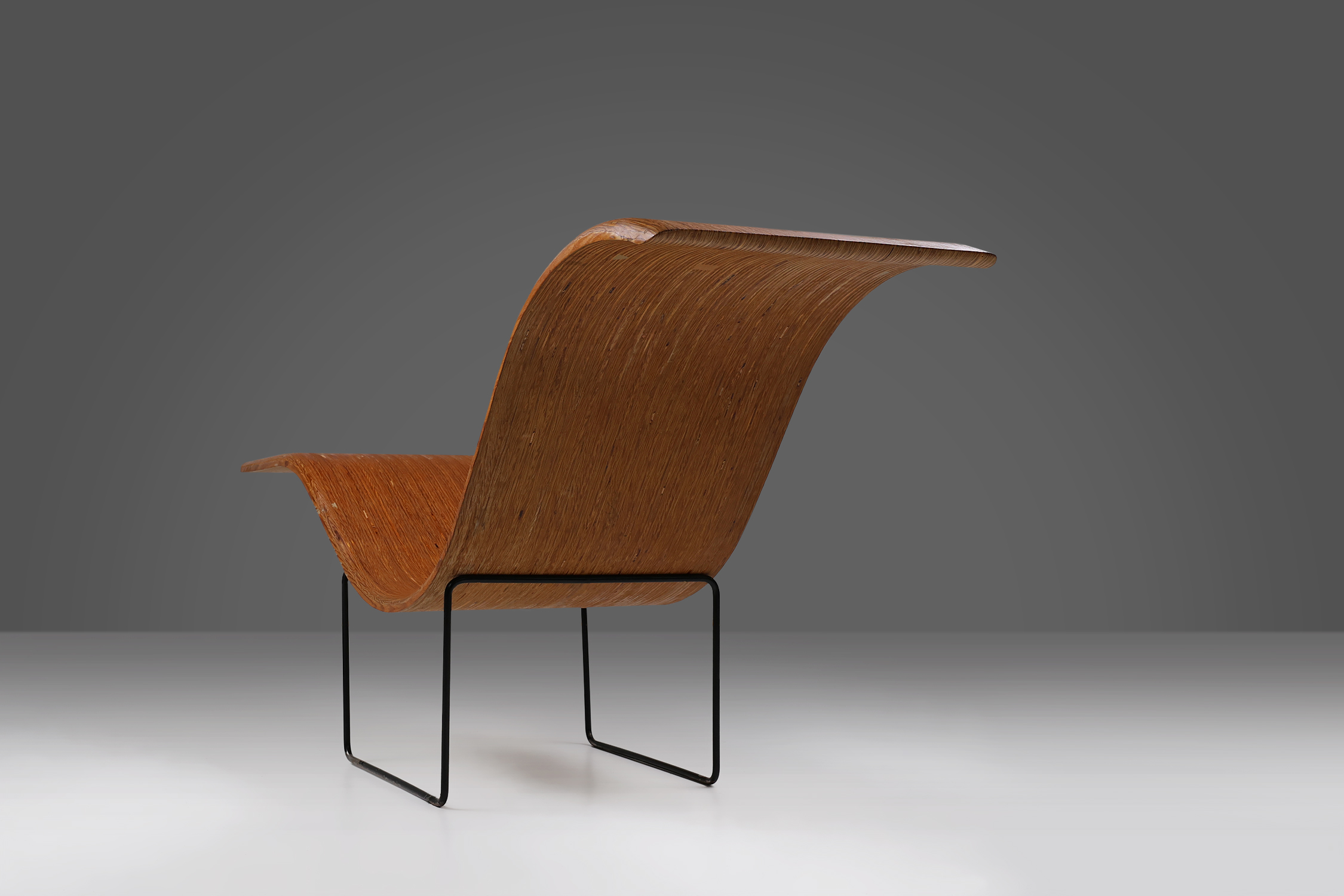 Mid-century stack-laminated lounge chair by Tiller Lesser, Germany 1990thumbnail